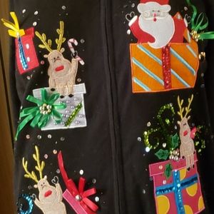 Vtg Berek Ugly Xmas Sweater Ruldolph Joy NWT Large